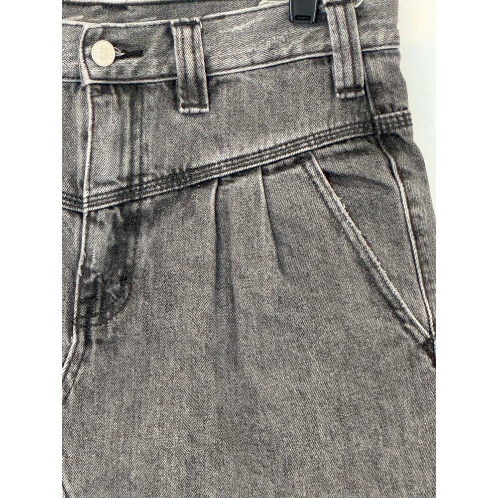 Free People We The Free Sidecar Distressed Black Denim Mini Skirt - Picture 5 of 11